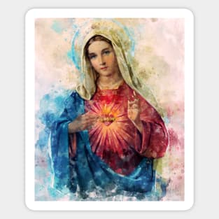 Immaculate Heart of Mary Watercolor Beautiful | Nice Religious gift Sticker